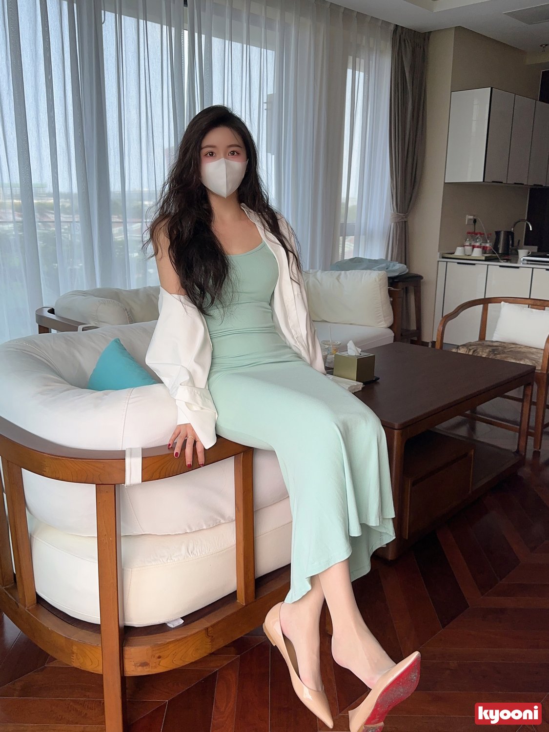 芝岚 天青小妈裙肉丝平底