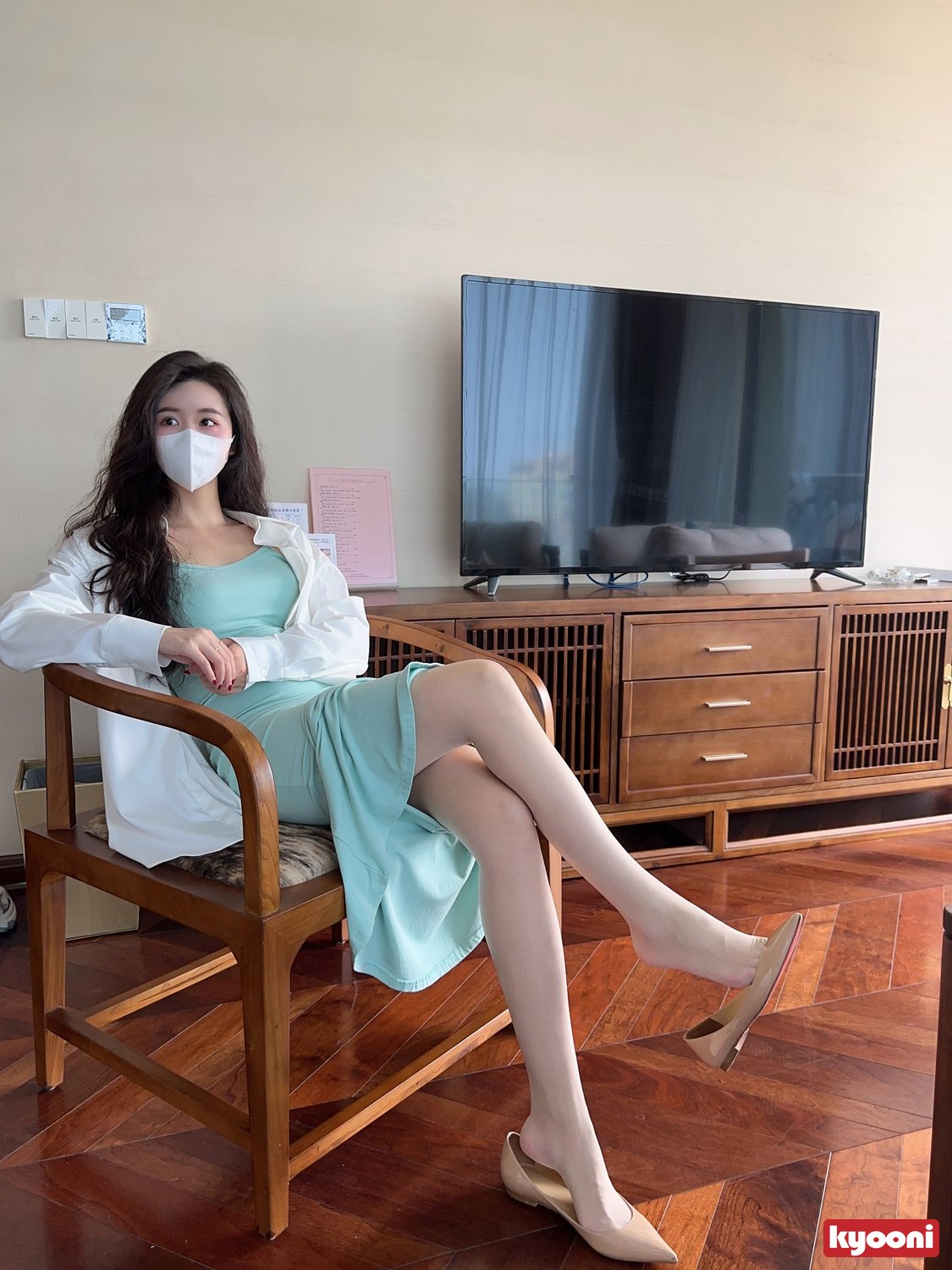 芝岚 天青小妈裙肉丝平底