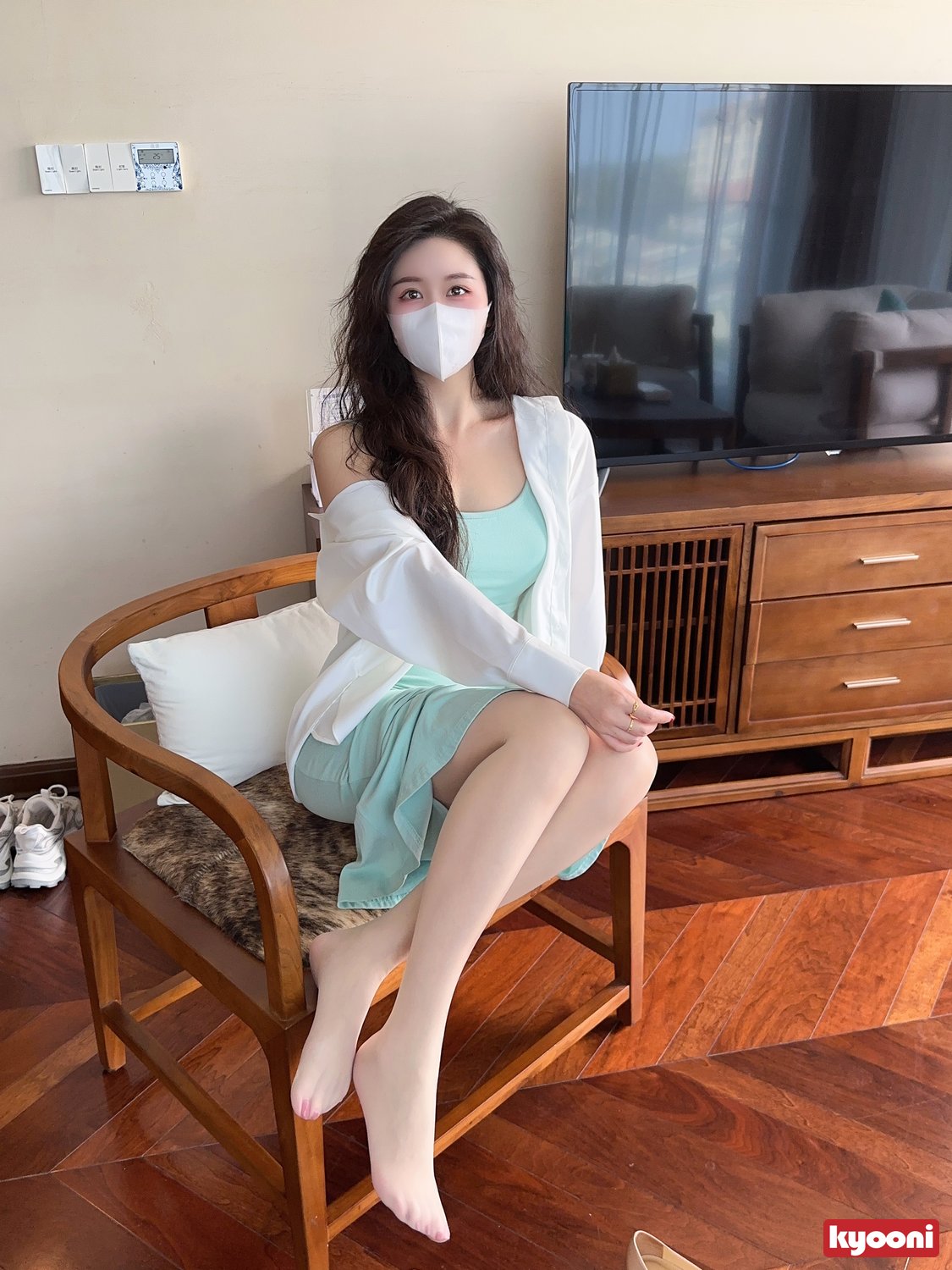 芝岚 天青小妈裙肉丝平底