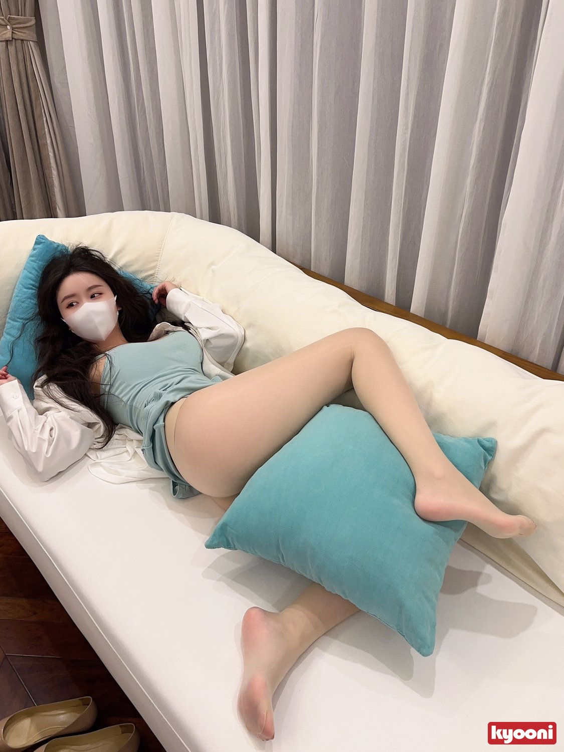 芝岚 天青小妈裙肉丝平底