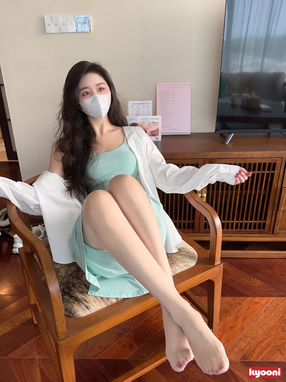 芝岚 天青小妈裙肉丝平底