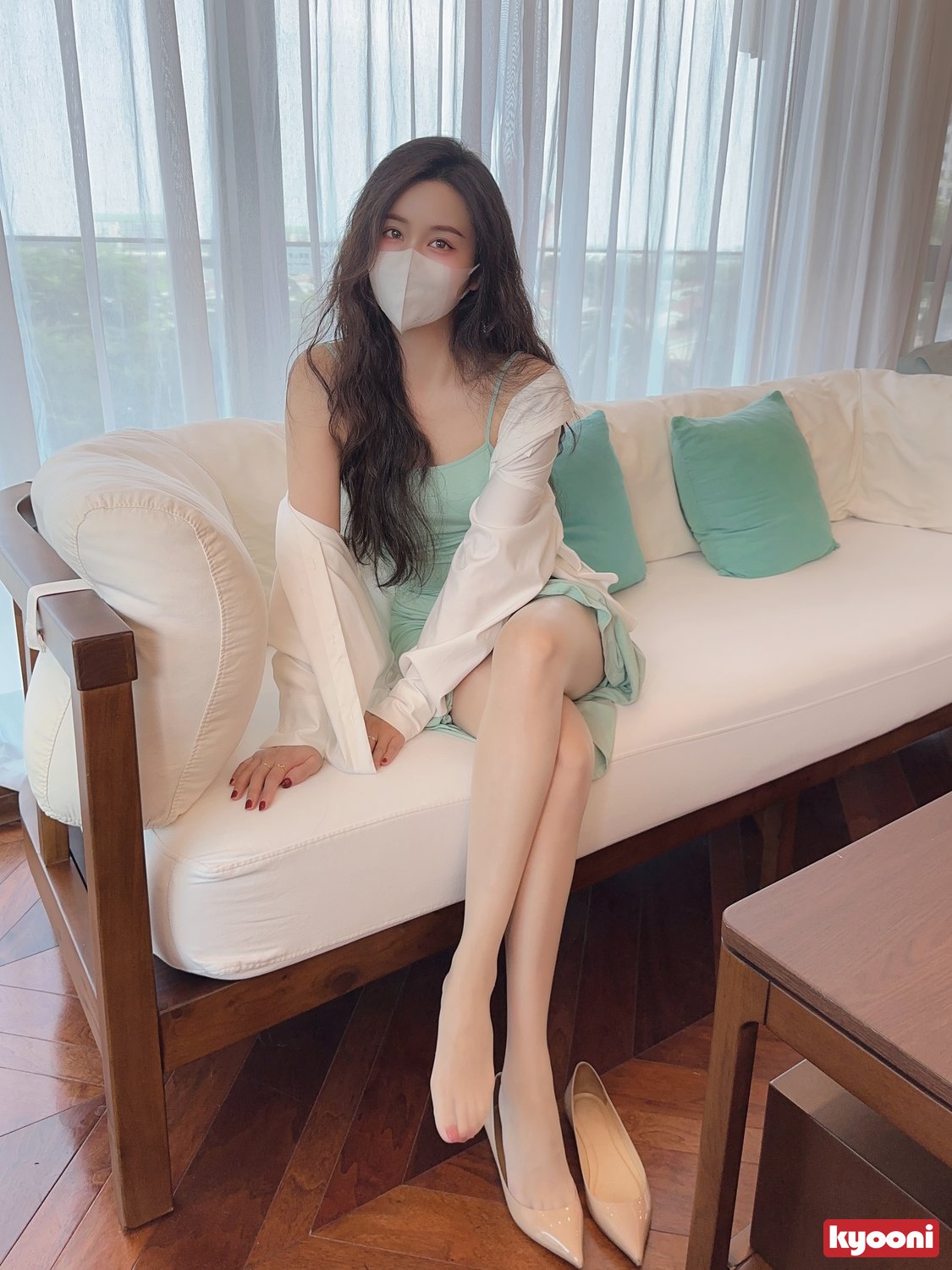 芝岚 天青小妈裙肉丝平底