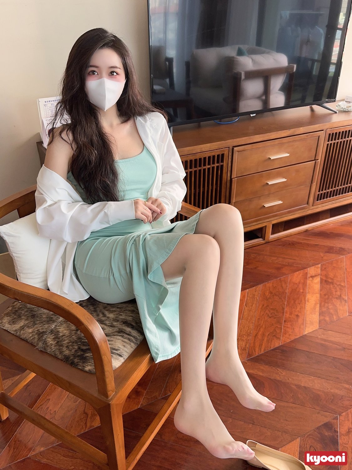 芝岚 天青小妈裙肉丝平底