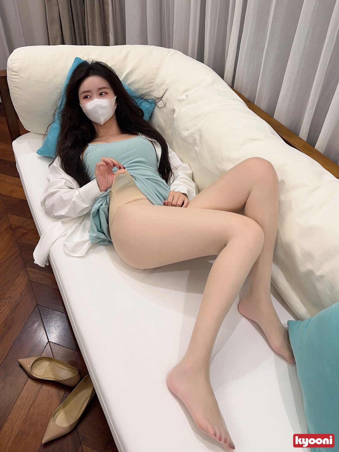 芝岚 天青小妈裙肉丝平底