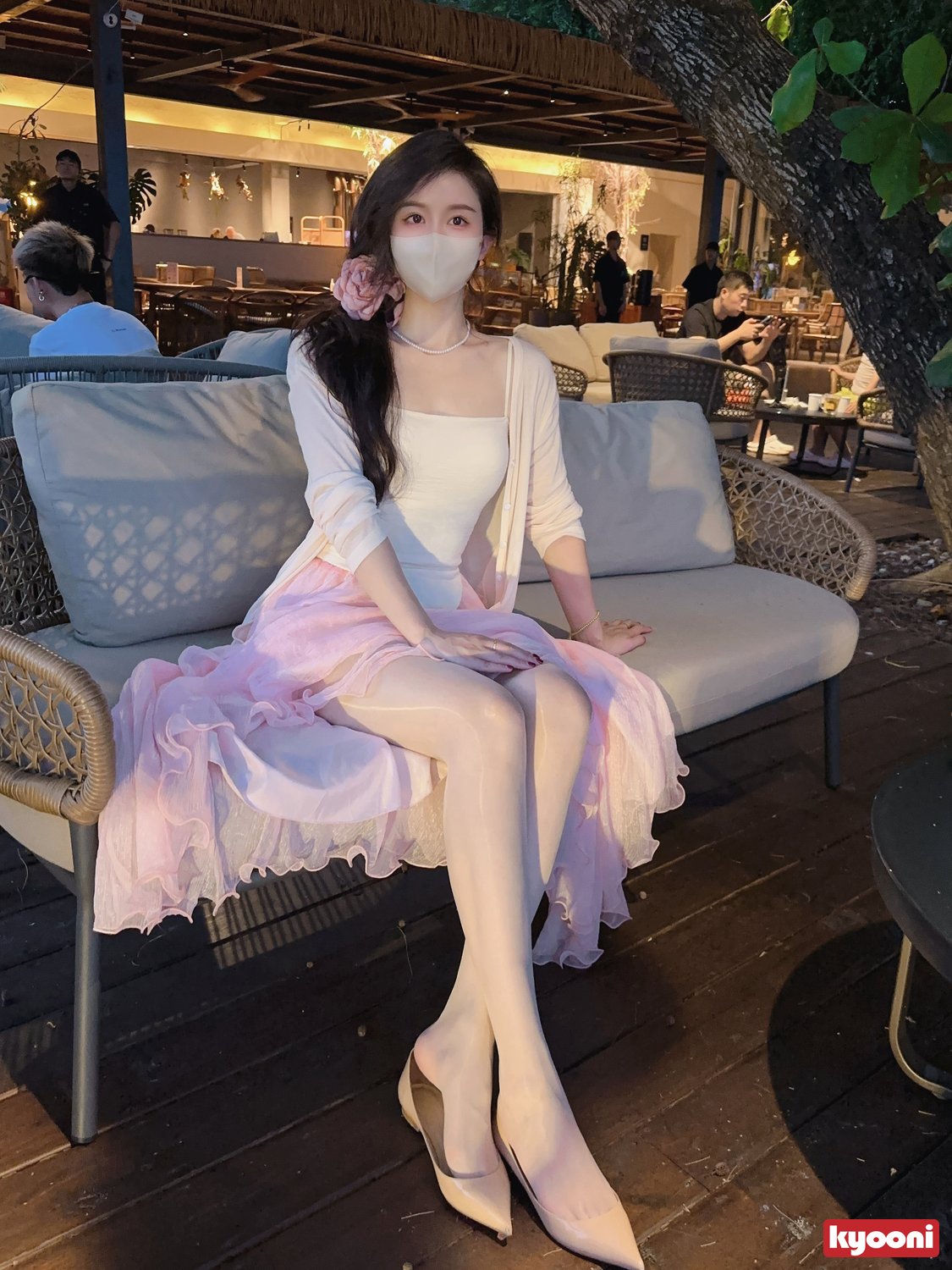 芝岚 三亚粉裙室内外肉丝