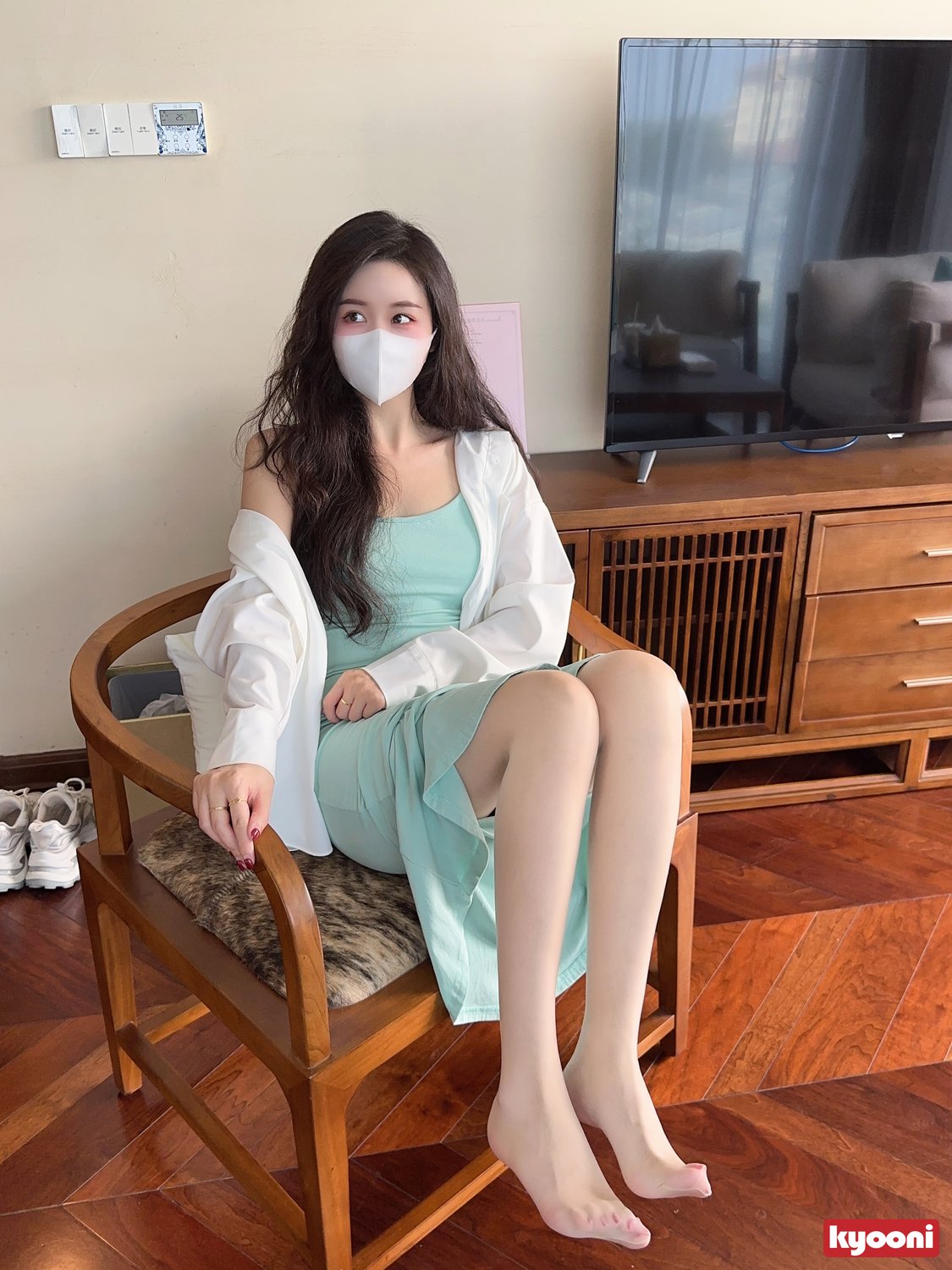 芝岚 天青小妈裙肉丝平底