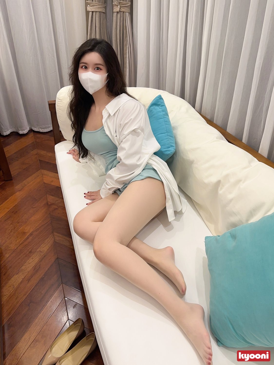 芝岚 天青小妈裙肉丝平底