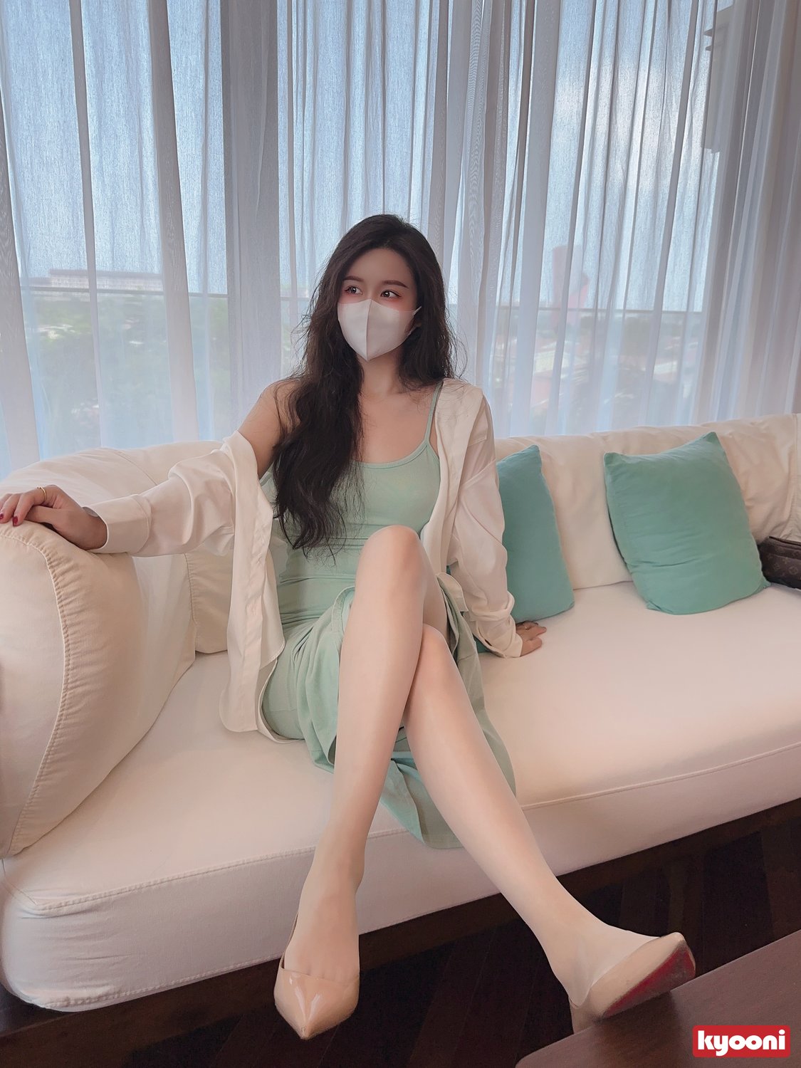 芝岚 天青小妈裙肉丝平底